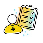 healthcare provider and checklist icon